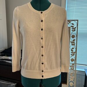Banana Republic Cream Button-Up Cardigan